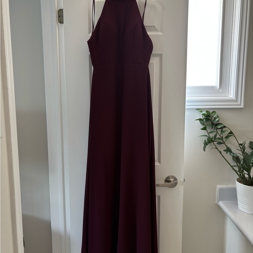 Amsale Elegant Burgundy Maxi Dress